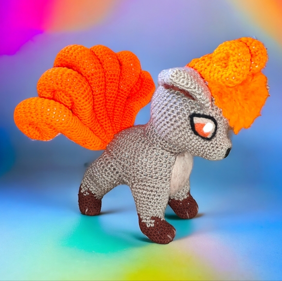 Handmade Crochet Amigurumi Pokemon Kanto Vulpix Stuffed Animal Toy - Picture 2 of 14